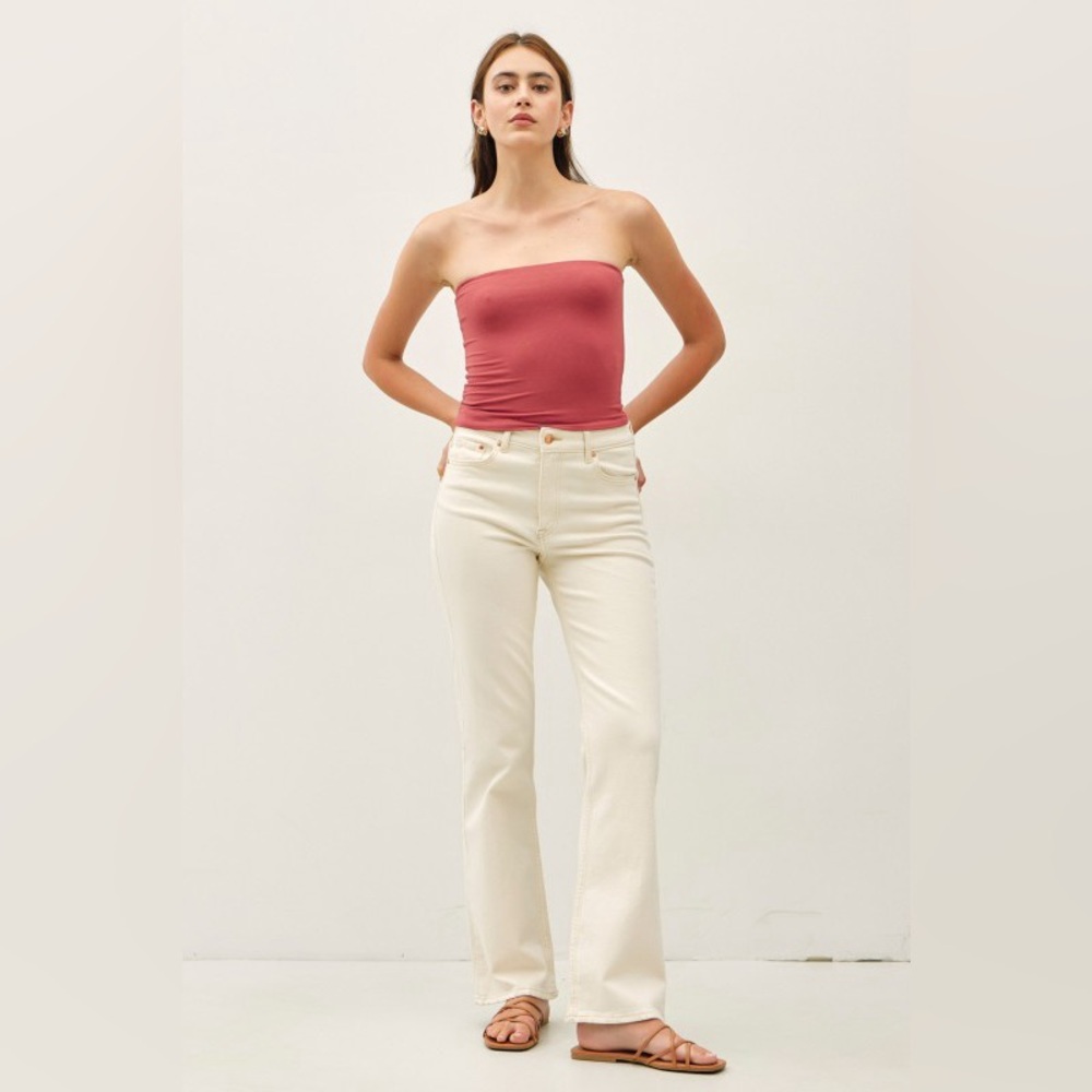 403B-BURGUNFY. Soft Basic Bandeau Top